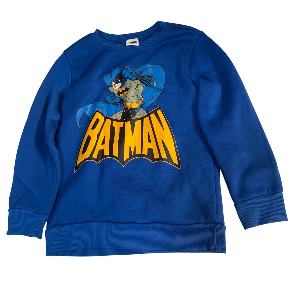 Vintage 90s DC Comics Batman Superhero Sweatshirt Long Sleeve Shirt Boys 6-7